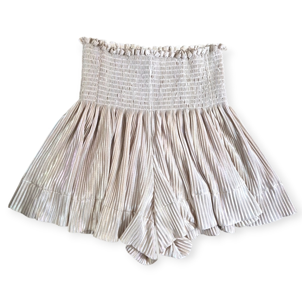 QUEEN OF SPARKLES Swing Shorts Light Gold Holographic Medium